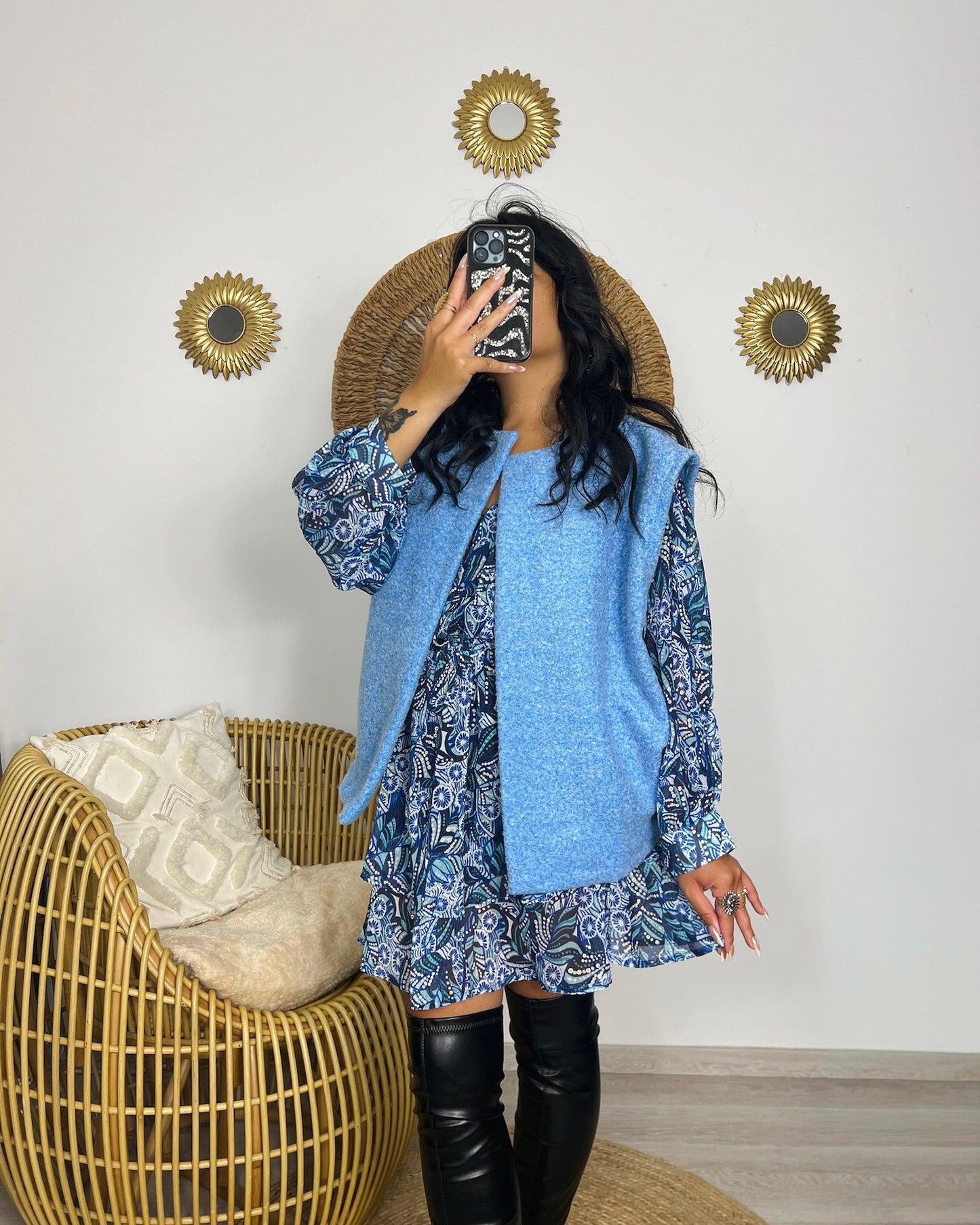 GILET ANANDA BLEU CIEL