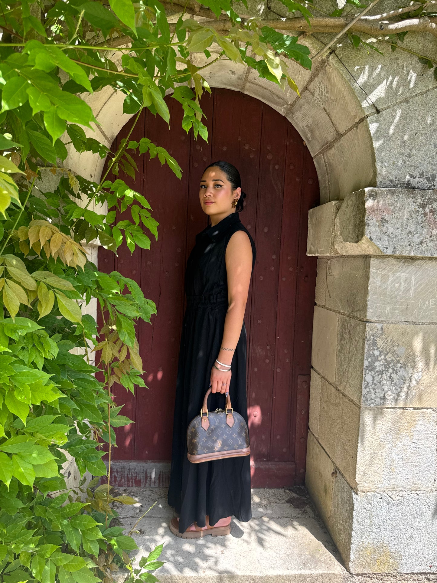 Robe noire en coton Kai