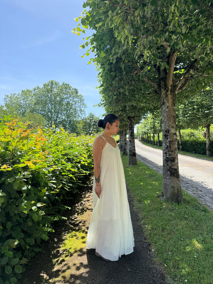 Robe longue voile de coton crème Tuptin