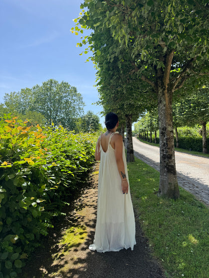 Robe longue voile de coton crème Tuptin