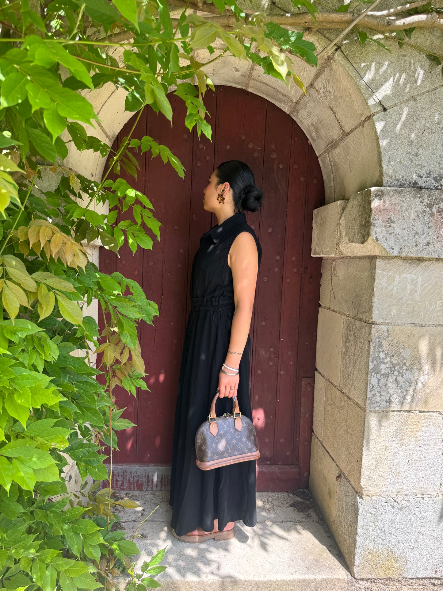 Robe noire en coton Kai