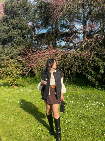 JUPE SHORT BUSSABA MARRON