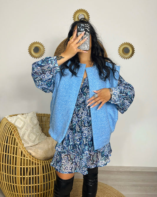 GILET ANANDA BLEU CIEL