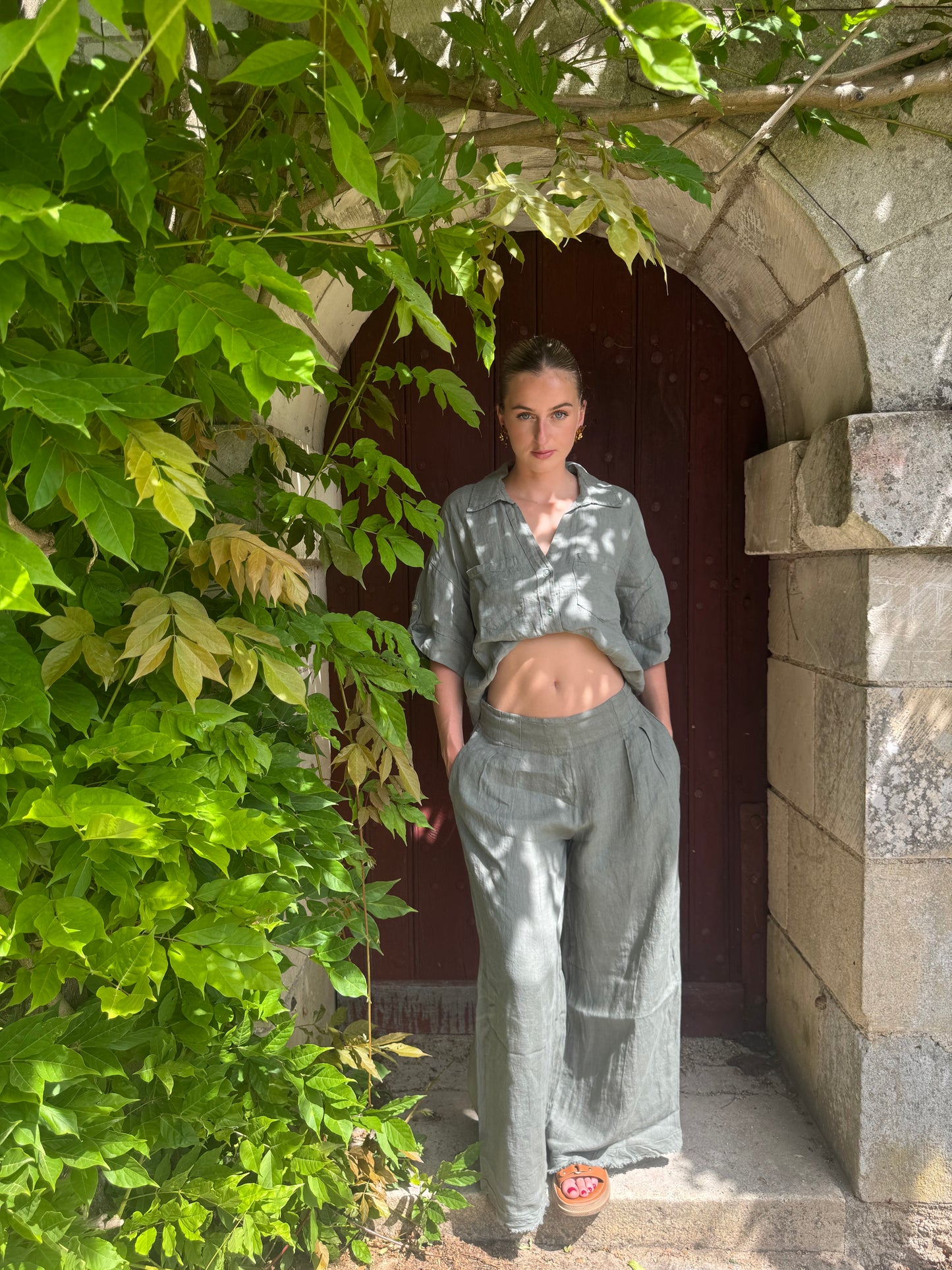 Chemisette oversize lin vert Jintana