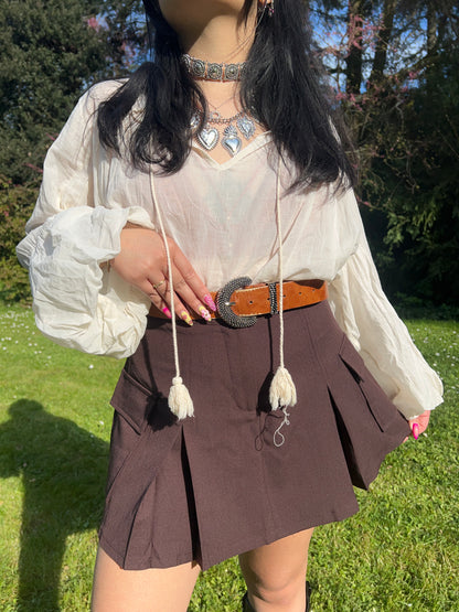 JUPE SHORT BUSSABA MARRON