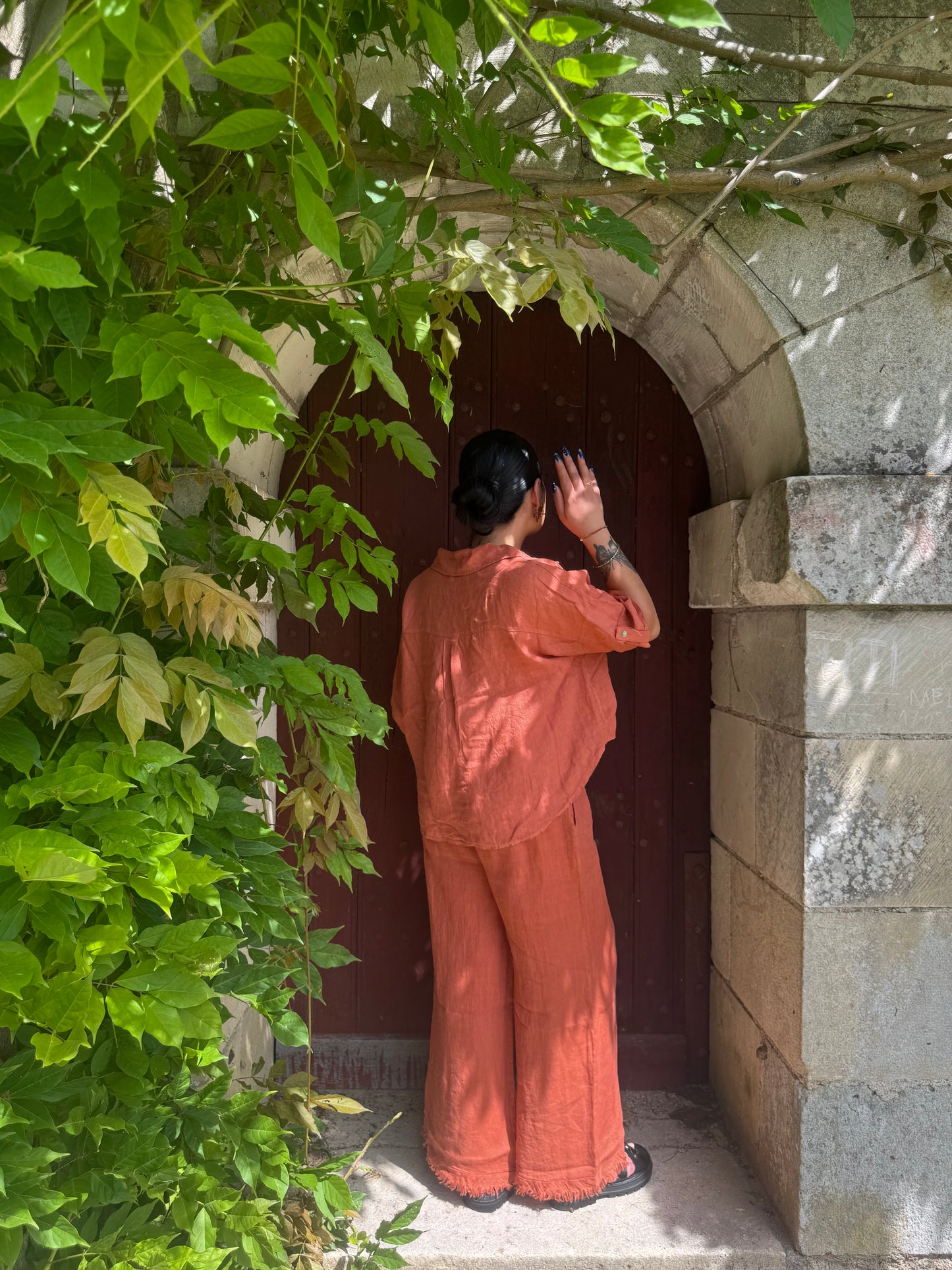 Chemisette oversize lin brique Kalong