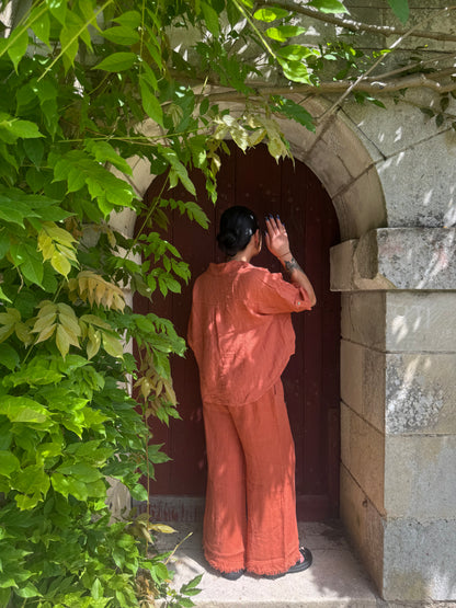 Chemisette oversize lin brique Kalong