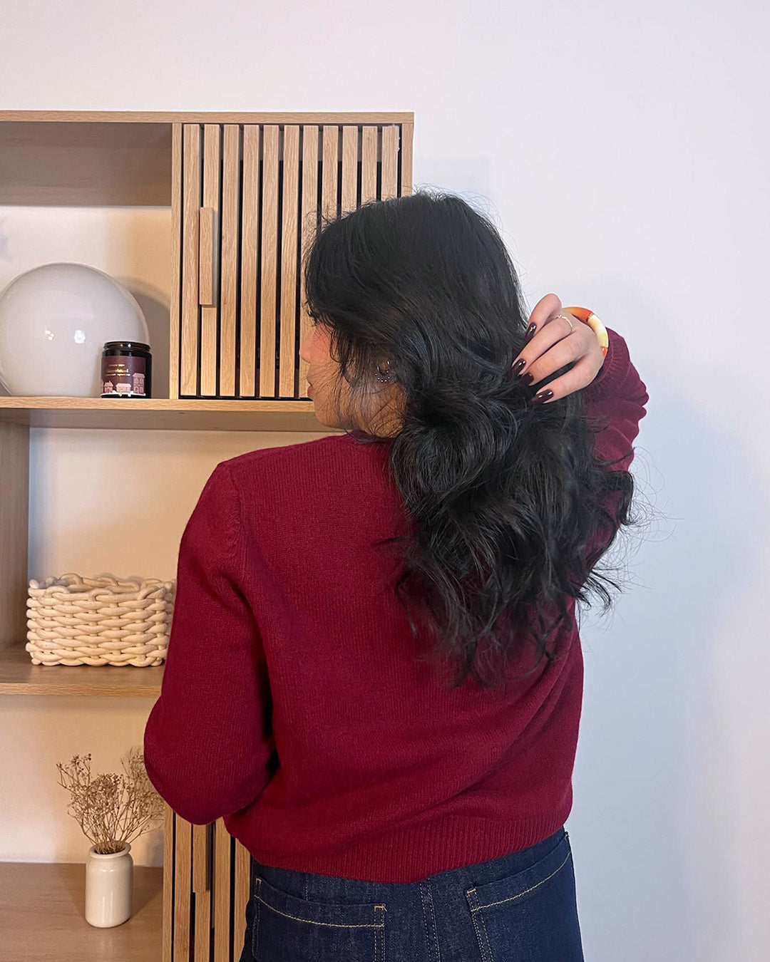 Gilet en 100% laine bordeaux