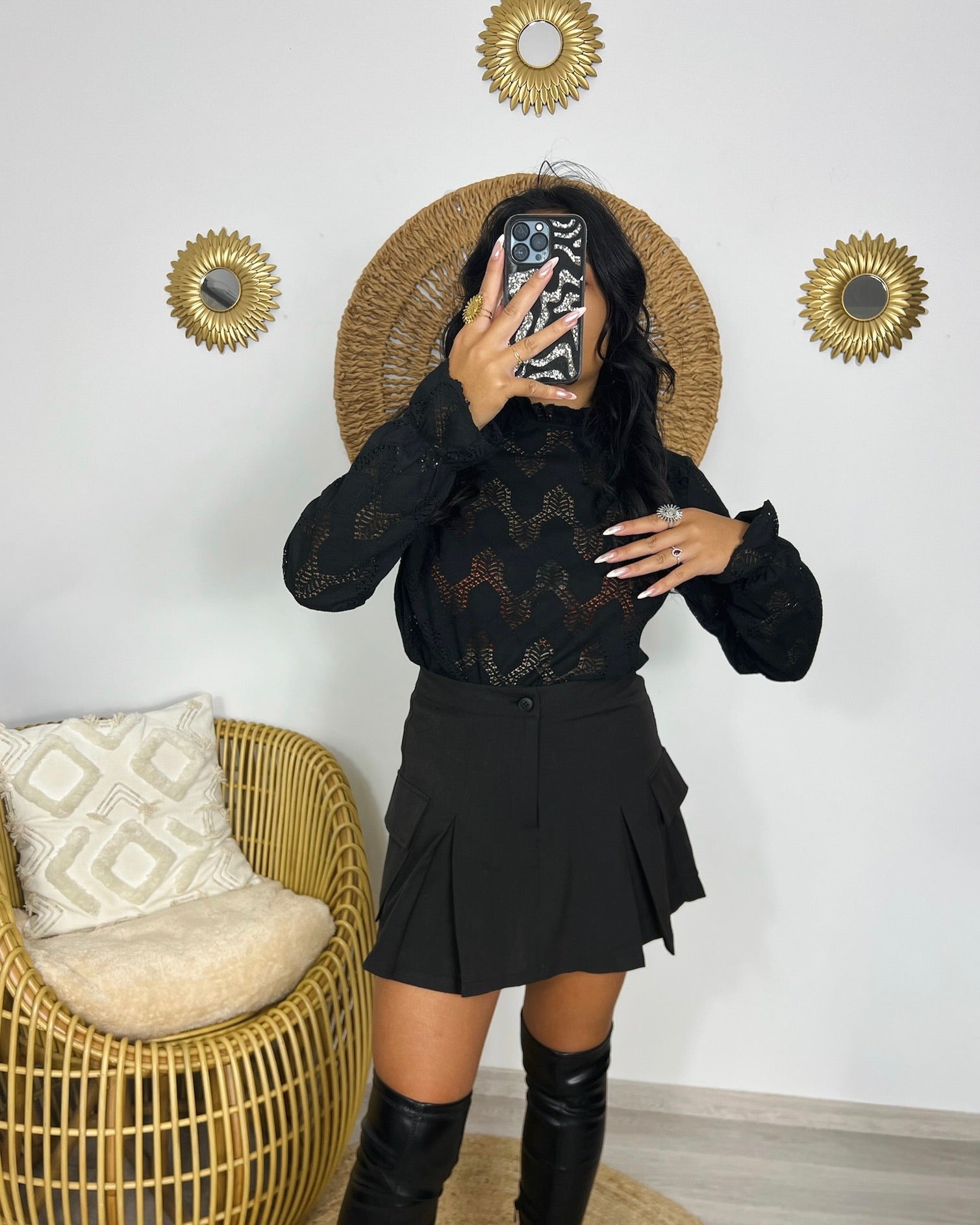 Look complet blouse Samran avec jupe short cargo Bussaba – style chic casual – Kaprys
