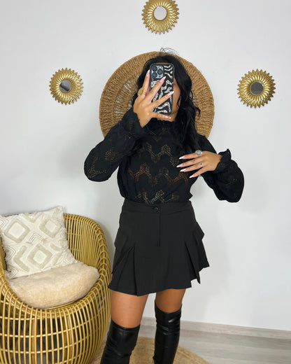 Look complet blouse Samran avec jupe short cargo Bussaba – style chic casual – Kaprys