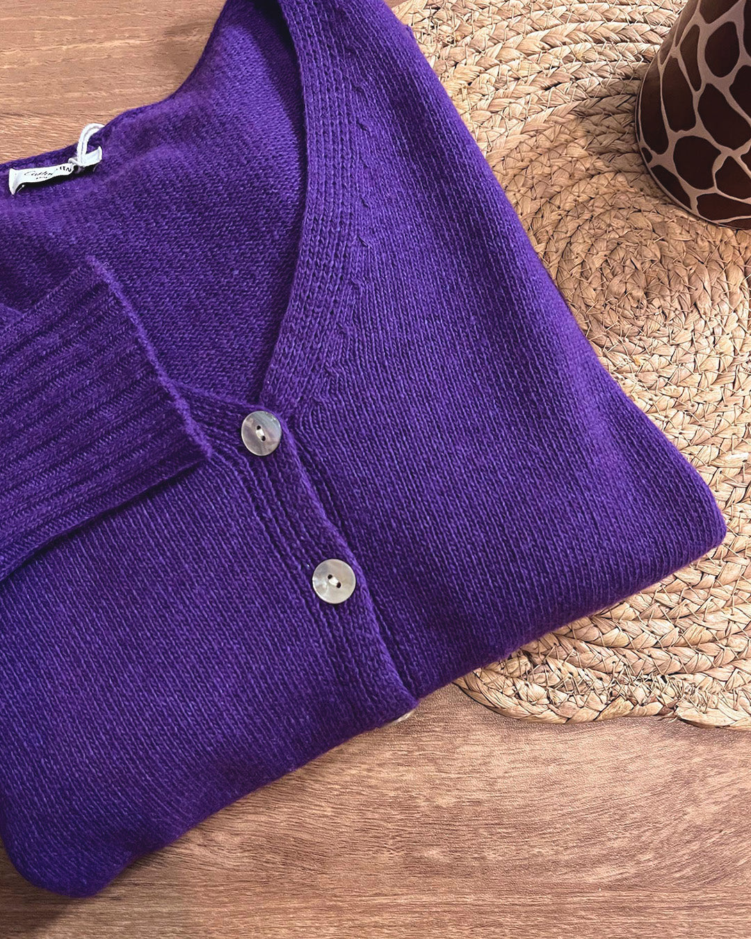 Gilet violet en laine et cachemire Prija