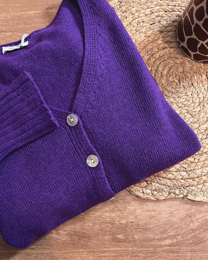 Gilet violet en laine et cachemire Prija
