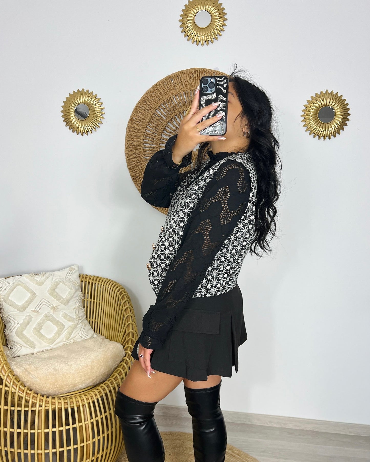 Dos veste sans manches Somboon noire – coupe ajustée 100% coton – Kaprys