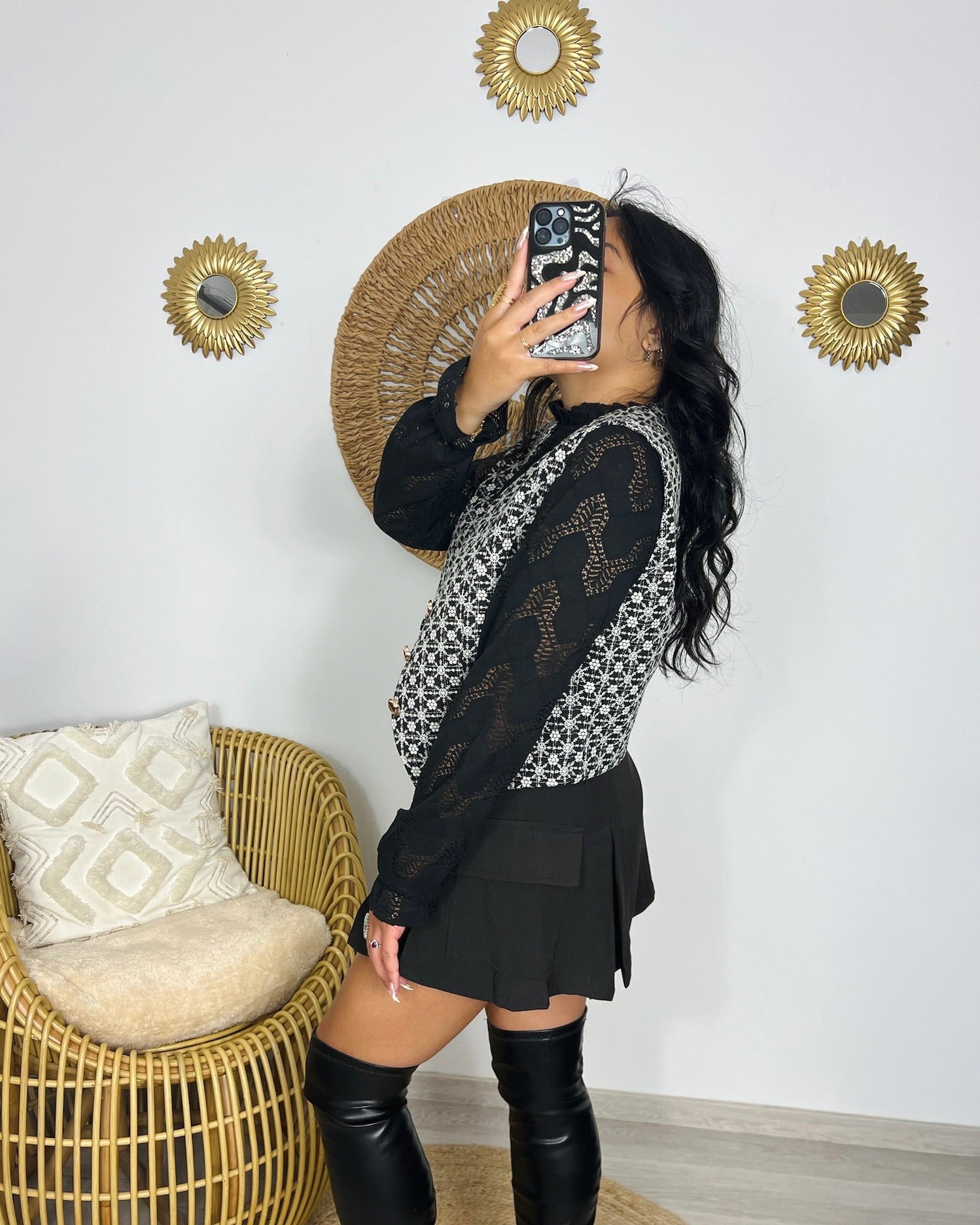 Dos veste sans manches Somboon noire – coupe ajustée 100% coton – Kaprys
