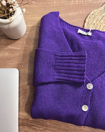 Gilet violet en laine et cachemire Prija