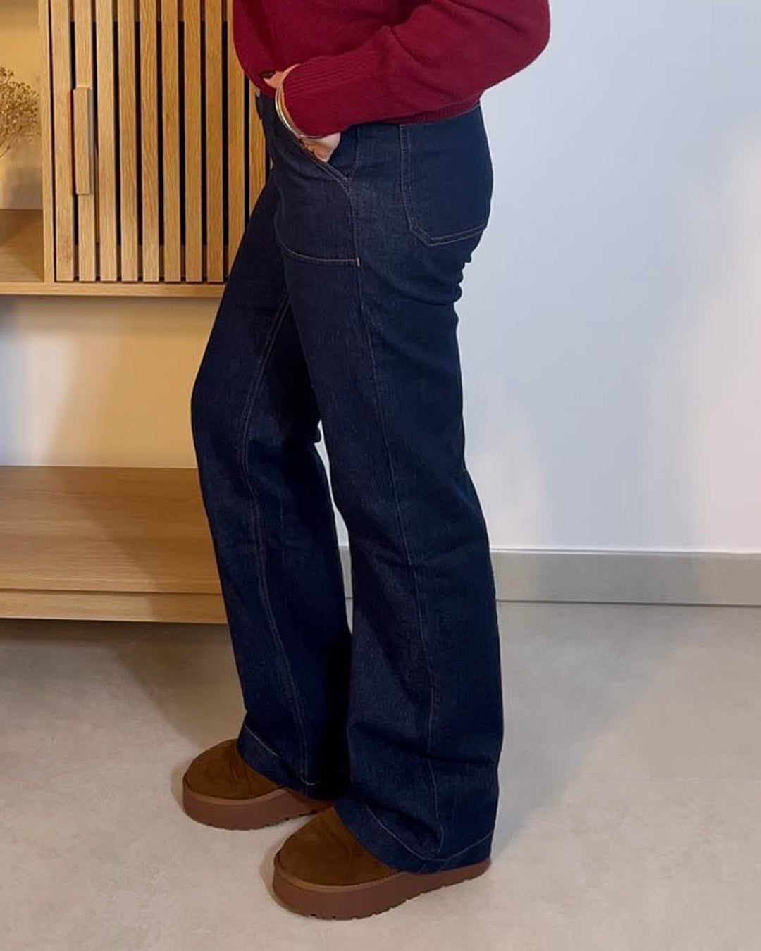 Jean Pauline de profil – coupe flare évasée taille haute – Kaprys
