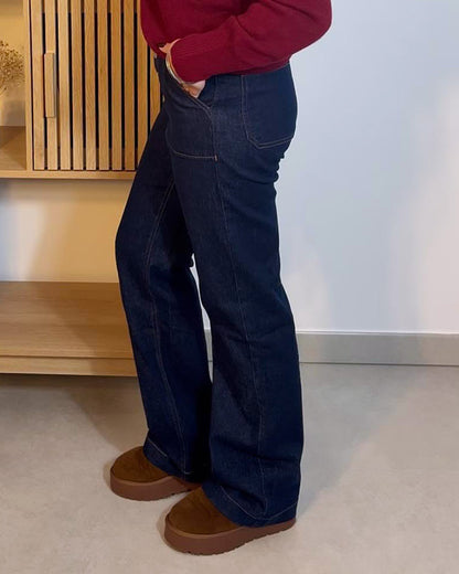 Jean Pauline de profil – coupe flare évasée taille haute – Kaprys